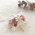 【受注制作】お花畑のレースポニーフック　12月のお花色