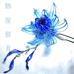 【氷 睡蓮】ディップアートのかんざし