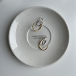 two tone curve earrings