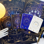 【全5色】月の満ち欠け・12星座 折りたたみコンパクトミラー（四角型） 手鏡