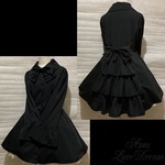 プリンセスライン 3段フリル コート ワンピース ★黒 ブラック（即納品）