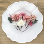ヘッドドレス♡髪飾り ライムピンクホワイト* プリザーブドフラワー   ドライフラワー　結婚式　成人式　卒業式