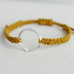 レザーブレスレット*yellow×silver