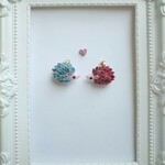 オーダーご依頼分☆ハリネズミちゃんペアのマスククリップ。