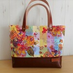 リバティ　マドラスチェック　チャイルドフットトレジャー＆本革のプチトートバッグ