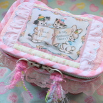 hana*ハンドメイド★パッチワークスクエアバニティポーチ★ベビーアニマル