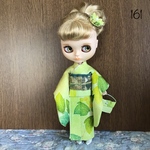 No.161 アイシードール　ネオブライス　りかちゃん振袖　黄緑丹後ちりめん