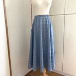 ☆小紋プリントバイアスフレアースカート　コットン100㌫