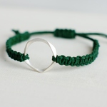 レザーブレスレット*green×silver