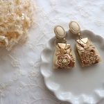 インド刺繍リボンピアス/イヤリング