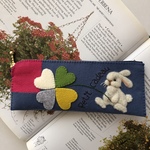 🐇felt de patchworkうさぎのペンケース🍀