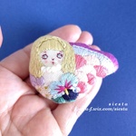 刺繍ブローチ◆マーメイド（ビオラ）