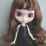 379.※単品※黒の編み上げリボンキャミソール※ブライスアウトフィット※1/6ドール服