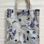 マチ付きバッグ*リバティ*Baron*ブルー*33×30×５㎝