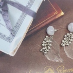 シルバーとクリアリーフのピアス