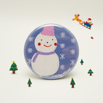 【再販】「雪だるま」オリジナルイラスト缶バッジ