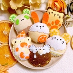 動物のマグネット　【お菓子な動物さん・柑橘類のケーキ🍊】