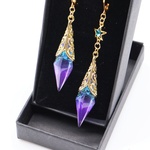 大人　可愛い　レジン　アシンメトリーピアス　グラデーション　パープルブルー　