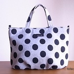 ぽってりトートバッグ(black dot）
