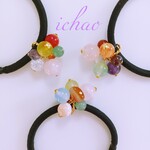 ミンネ限定☆3点のみ☆おまかせ天然石のヘアゴム♪
