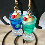 ミニチュア 2種のクリームソーダ メロンとブルーハワイ  ピアス or イヤリング