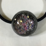 （訳あり）満天の星空に咲く花火　ヘアゴム  レジン