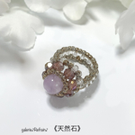 天然石　リング《すみれ色のふっくらリング》アンティーク【ビーズアクセサリー】ビーズリング・ビーズ〈復刻版〉