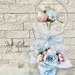 NEW❤︎色指定&文字入れ無料❤︎フラワーバルーン入り気球型バルーンアレンジ❤︎スモールサイズ