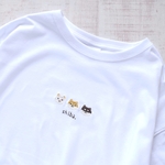 ビッグシルエット 柴犬刺繍Tシャツ 《ホワイト》メンズ レディース トップス 大人 シバイヌ