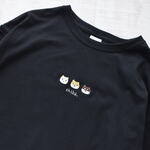 ビッグシルエット 柴犬刺繍Tシャツ 《ブラック》メンズ レディース トップス 大人 シバイヌ