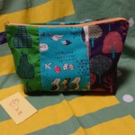 30cmファスナーぽーち30A☆ハシビロコウと洋梨と木