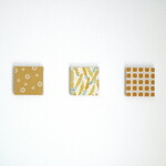 3点セット 12×12cmちいさなファブリックパネル［ イエロー ］