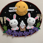 フェルト＊お月見＊うさぎ＊リース