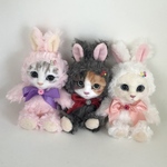 オーダーメイド　うさぎの着ぐるみ猫ちゃん　羊毛フェルト　テディキャット　うちの子