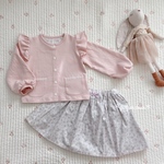 《受注製作》肩フリルのお袖ふんわりカーディガン♡(80size/90size/100size)