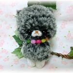 ✿送料無料✿あみぐるみ✿ふわっふわ☁猫ちゃん🐈（ブラックスモーク）♪