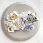 ヘアクリップ☆レースコラージュ☆白雪