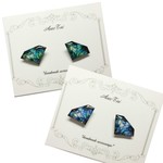 宇宙柄ダイヤモンドピアス/ blue or green