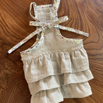 リネンのティアードワンピ