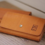 革の長財布 Long WALLET / Squarecut / Camel
