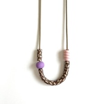 statement U necklace 【brown sprinkle】ポリマークレイロングネックレス