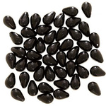 (30個) チェコドロップ(約6mm×4mm)【ジェット】　商品番号0505173577606
