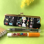 学者と実験柄 小さめがま口 ペンケース 筆箱 化粧ポーチ USAコットン プチギフト 可愛いポーチ