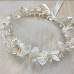 ベビー〜キッズ 花かんむり☆ホワイト シャンパン