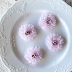 1個 綺麗 立体 フラワー 花 モチーフ パーツ ピンクラベンダー BK210723 ハンドメイド 手芸 素材 材料