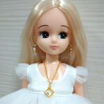 088リカちゃん ネックレス(◇)とピアスのセット0727