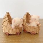 送料無料　羊毛フェルト　ブタ　子豚　ぶた　乳母車　ハンドメイド