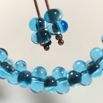 夏の空と、銀の裏道ファルファーレ。50個set3.2×6.5㎜ ライトアクアマリン×ホールシルバー加工　チェコビーズ　ピーナッツ　ぷっくり