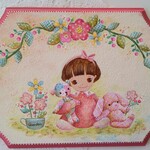 トールペイント♪飾り♪パッチワーク♪ピンク♪アイボリー♪パッチワーク♪大人可愛い♪送料無料