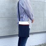 サコッシュ　ネイビーブルー×オフホワイト  